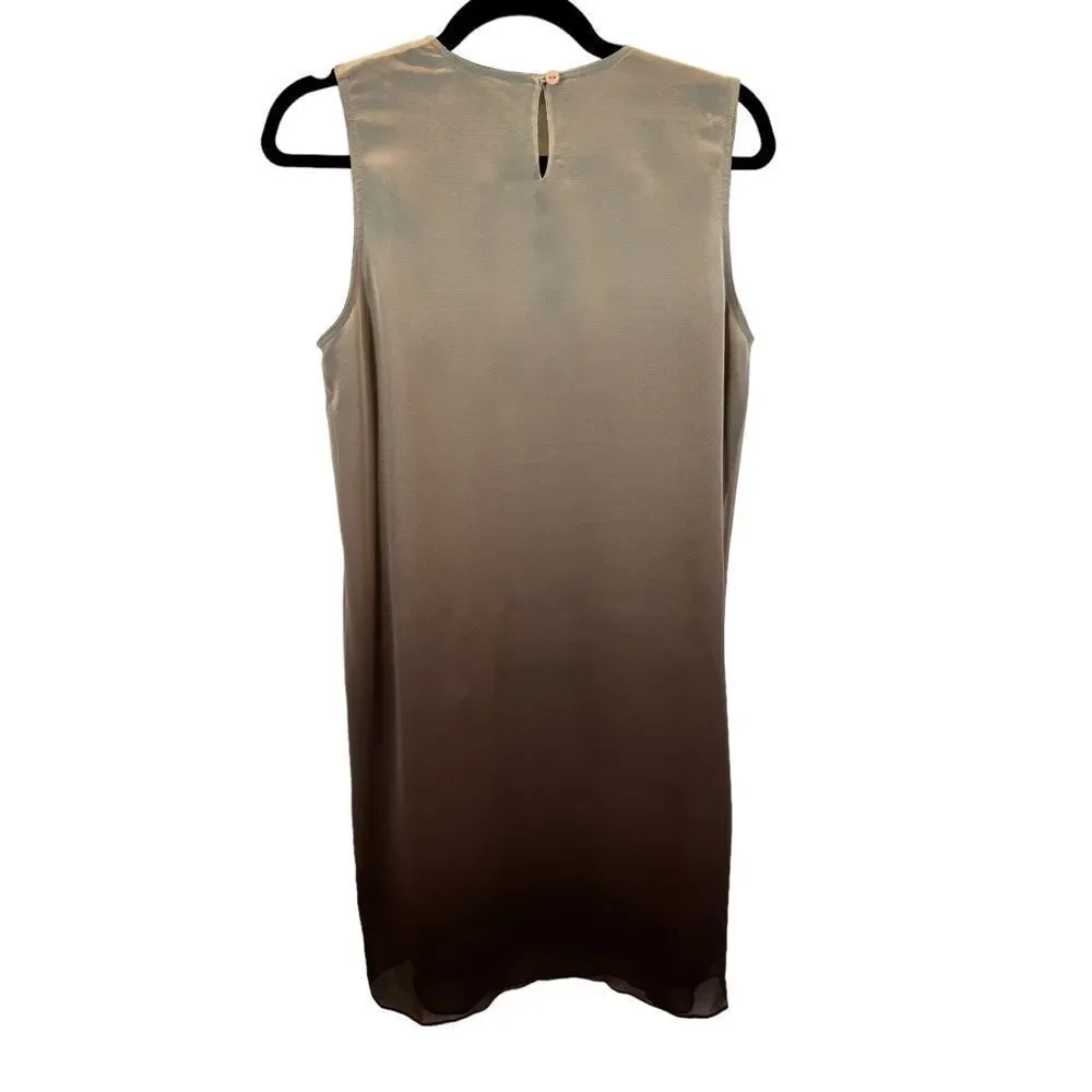 Vintage Ladies Tracey M. brand Ombré Brown Silk‎ Shift Dress Size Large - Picture 2 of 10